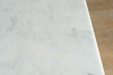 Load image into Gallery viewer, Victorian Eastlake Marble-Top Foyer Table – Walnut Base with Carved Diamond Skirt