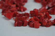 Load image into Gallery viewer, Red Coral Chip Multi Strand Statement Necklace Chunky Beaded Jewelry