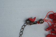 Load image into Gallery viewer, Red Coral Chip Multi Strand Statement Necklace Chunky Beaded Jewelry