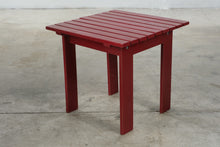 Load image into Gallery viewer, Pair of Red Adirondack Outdoor Chairs with Matching Side Table