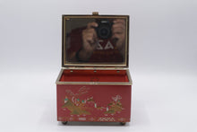 Load image into Gallery viewer, Vintage Lady Buxton London Chinoiserie Red Metal Jewelry Box Mirror