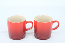 Load image into Gallery viewer, Le Creuset Set of 2 Stoneware Coffee Mugs Cerise Cherry Red 12 oz 350 ml