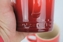 Load image into Gallery viewer, Le Creuset Set of 2 Stoneware Coffee Mugs Cerise Cherry Red 12 oz 350 ml
