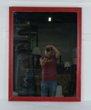 Load image into Gallery viewer, Red Framed Wall Mirror Solid Wood Frame with Mirror Manufacturers Association Label