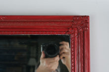 Load image into Gallery viewer, Red Framed Wall Mirror Solid Wood Frame with Mirror Manufacturers Association Label