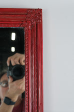 Load image into Gallery viewer, Red Framed Wall Mirror Solid Wood Frame with Mirror Manufacturers Association Label