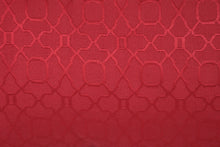 Load image into Gallery viewer, Red Decorative Throw Pillow – Geometric Textured Design, 18"x26", Made in USA