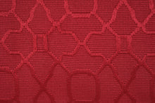 Load image into Gallery viewer, Red Decorative Throw Pillow – Geometric Textured Design, 18"x26", Made in USA