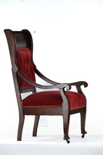 Load image into Gallery viewer, Red Velvet Victorian His Arm Chair