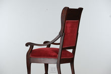 Load image into Gallery viewer, Red Velvet Victorian His Arm Chair