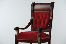 Load image into Gallery viewer, Red Velvet Victorian His Arm Chair