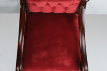 Load image into Gallery viewer, Red Velvet Victorian His Arm Chair