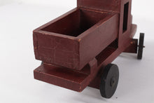 Load image into Gallery viewer, Vintage Handcrafted Red Wooden Toy Pickup Truck – Folk Art Style – 14.5" Long