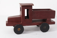 Load image into Gallery viewer, Vintage Handcrafted Red Wooden Toy Pickup Truck – Folk Art Style – 14.5" Long