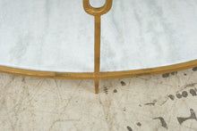 Load image into Gallery viewer, Global Views Iron and Stone Oval Two-Tier Coffee Table in Gold Finish
