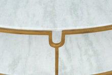 Load image into Gallery viewer, Global Views Iron and Stone Oval Two-Tier Coffee Table in Gold Finish