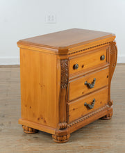 Load image into Gallery viewer, Oversized Pine Nightstand with Carved Details