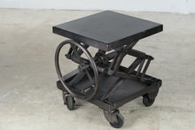 Load image into Gallery viewer, Restoration Hardware Scissor Lift Metal Side Table Adjustable Industrial Coffee Table
