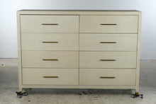 Load image into Gallery viewer, Restoration Hardware Graydon Shagreen 8-Drawer Dresser in Bone and Burnished Brass