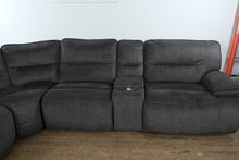 Load image into Gallery viewer, Havertys Reynolds Charcoal Power Reclining Sectional Sofa with Console Storage and Cup Holders