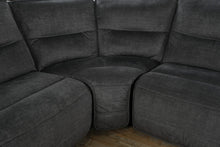 Load image into Gallery viewer, Havertys Reynolds Charcoal Power Reclining Sectional Sofa with Console Storage and Cup Holders