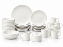 Load image into Gallery viewer, Mikasa Corduroy White 33 Piece Ironstone Dinnerware Set Service for 8