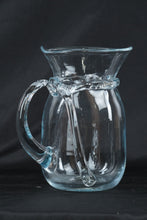 Load image into Gallery viewer, Hand Blown Glass Pitcher with Applied Stirrer Clear Art Glass Water Jug