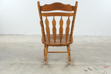 Load image into Gallery viewer, Traditional Solid Wood Windsor Rocking Chair with Carved Floral Crest