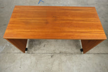Load image into Gallery viewer, Nordisk Teak Rolling Desk, Contemporary Mobile Writing Desk on Casters