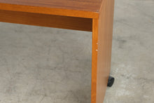 Load image into Gallery viewer, Nordisk Teak Rolling Desk, Contemporary Mobile Writing Desk on Casters