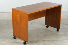 Load image into Gallery viewer, Nordisk Teak Rolling Desk, Contemporary Mobile Writing Desk on Casters