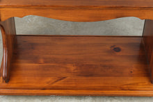 Load image into Gallery viewer, Solid Wood Two Tier Rolling Bookcase Magazine Rack