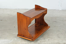 Load image into Gallery viewer, Solid Wood Two Tier Rolling Bookcase Magazine Rack