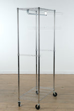 Load image into Gallery viewer, Chrome Rolling Garment Rack with Shelf and Casters