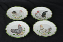 Load image into Gallery viewer, San Marco Italy Rooster Hen Salad Dessert Plates Set of 4 Hand Painted 7.25 Inch