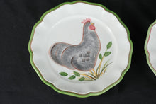 Load image into Gallery viewer, San Marco Italy Rooster Hen Salad Dessert Plates Set of 4 Hand Painted 7.25 Inch