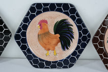 Load image into Gallery viewer, Set of 3 CBK Ltd Hand Painted Rooster Hen Ceramic Plates 1999 Farmhouse Wall Decor