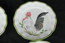 Load image into Gallery viewer, San Marco Italy Rooster Hen Salad Dessert Plates Set of 4 Hand Painted 7.25 Inch