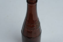 Load image into Gallery viewer, Antique Hires Root Beer Amber Glass Embossed Soda Bottle 9 Inch