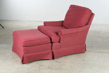 Load image into Gallery viewer, Thomasville Upholstered Lounge Chair and Ottoman in Red Textured Fabric