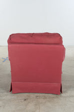 Load image into Gallery viewer, Thomasville Upholstered Lounge Chair and Ottoman in Red Textured Fabric