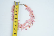 Load image into Gallery viewer, Pink Multi Strand Beaded Crochet Necklace Glass Beads Boho Statement Jewelry