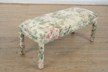 Load image into Gallery viewer, Vintage Floral Upholstered Bench