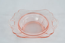 Load image into Gallery viewer, Heisey Flamingo Pink Glass Handled Relish Dish Serving Bowl