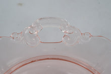 Load image into Gallery viewer, Heisey Flamingo Pink Glass Handled Relish Dish Serving Bowl