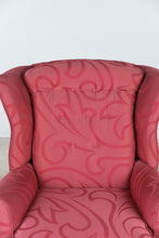 Load image into Gallery viewer, Traditional Rose Damask Upholstered Wingback Chair with Skirt