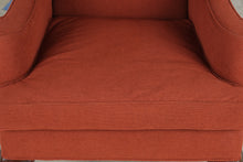 Load image into Gallery viewer, Traditional Rose Upholstered Wingback Accent Chair with Carved Queen Anne Legs