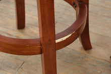 Load image into Gallery viewer, Set of 2 Swivel Counter Height Bar Stools in Cherry Finish with Black Upholstered Seats