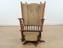 Load image into Gallery viewer, Solid Wood Traditional Glider Rocking Chair with Ottoman Footrest Swivel Base