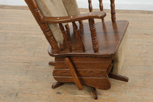 Load image into Gallery viewer, Solid Wood Traditional Glider Rocking Chair with Ottoman Footrest Swivel Base